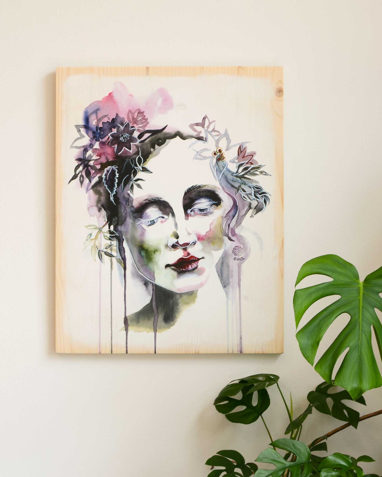 THOUGHT OF YOU · print on wood, 40 x 50 cm