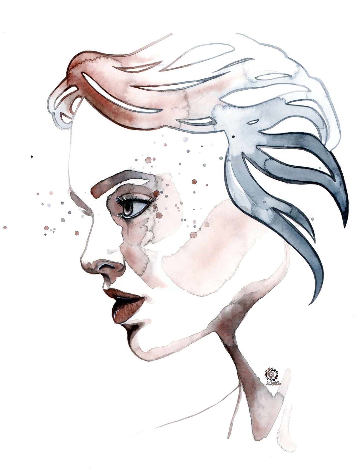 TRUST ME · Aquarell-Porträt