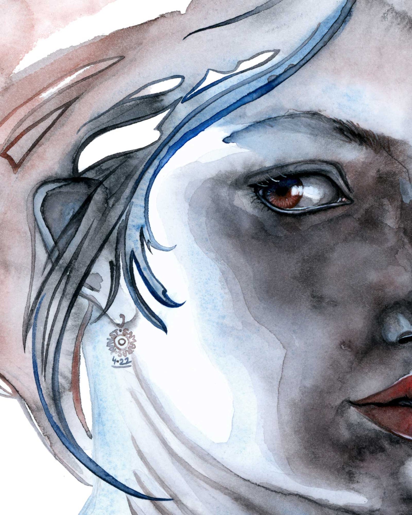 FOLLOW ME INTO THE DARK · Aquarell-Porträt