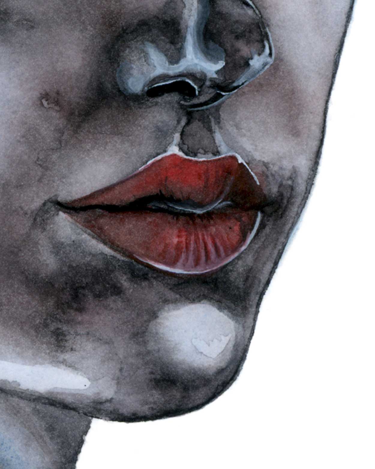 FOLLOW ME INTO THE DARK · Aquarell-Porträt