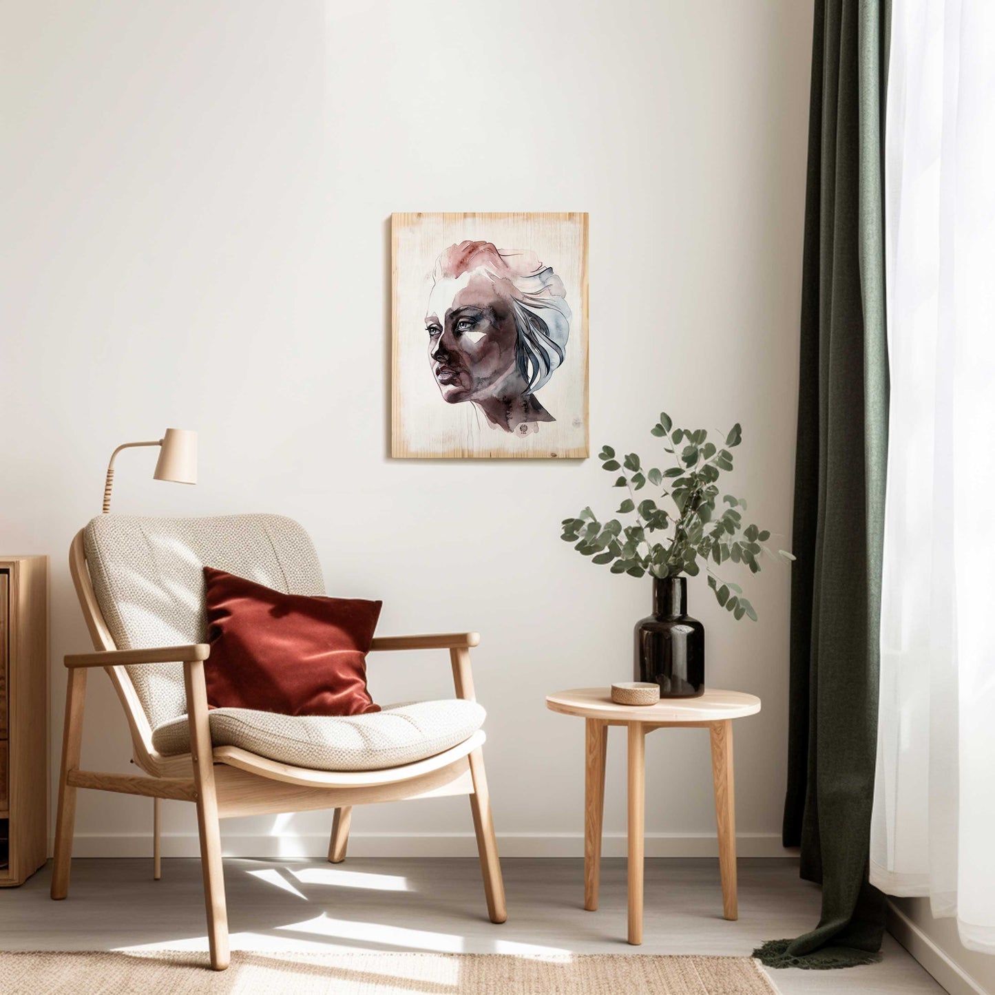 HERE TO STAY · print on wood, 40 x 50 cm