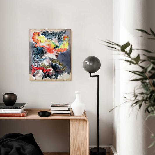 I SEE COLOUR · print on wood, 40 x 50 cm