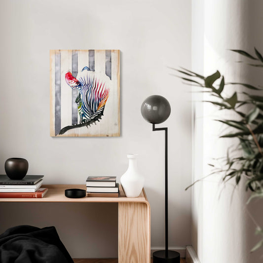 RAINBOWS · print on wood, 40 x 50 cm