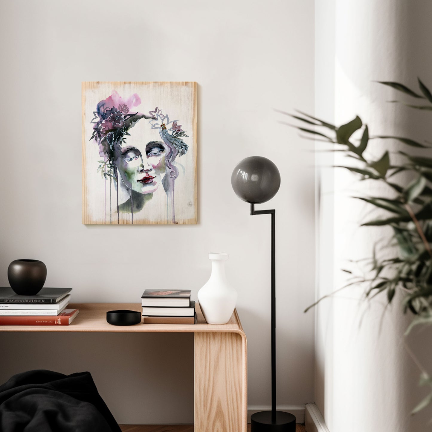 THOUGHT OF YOU · print on wood, 40 x 50 cm