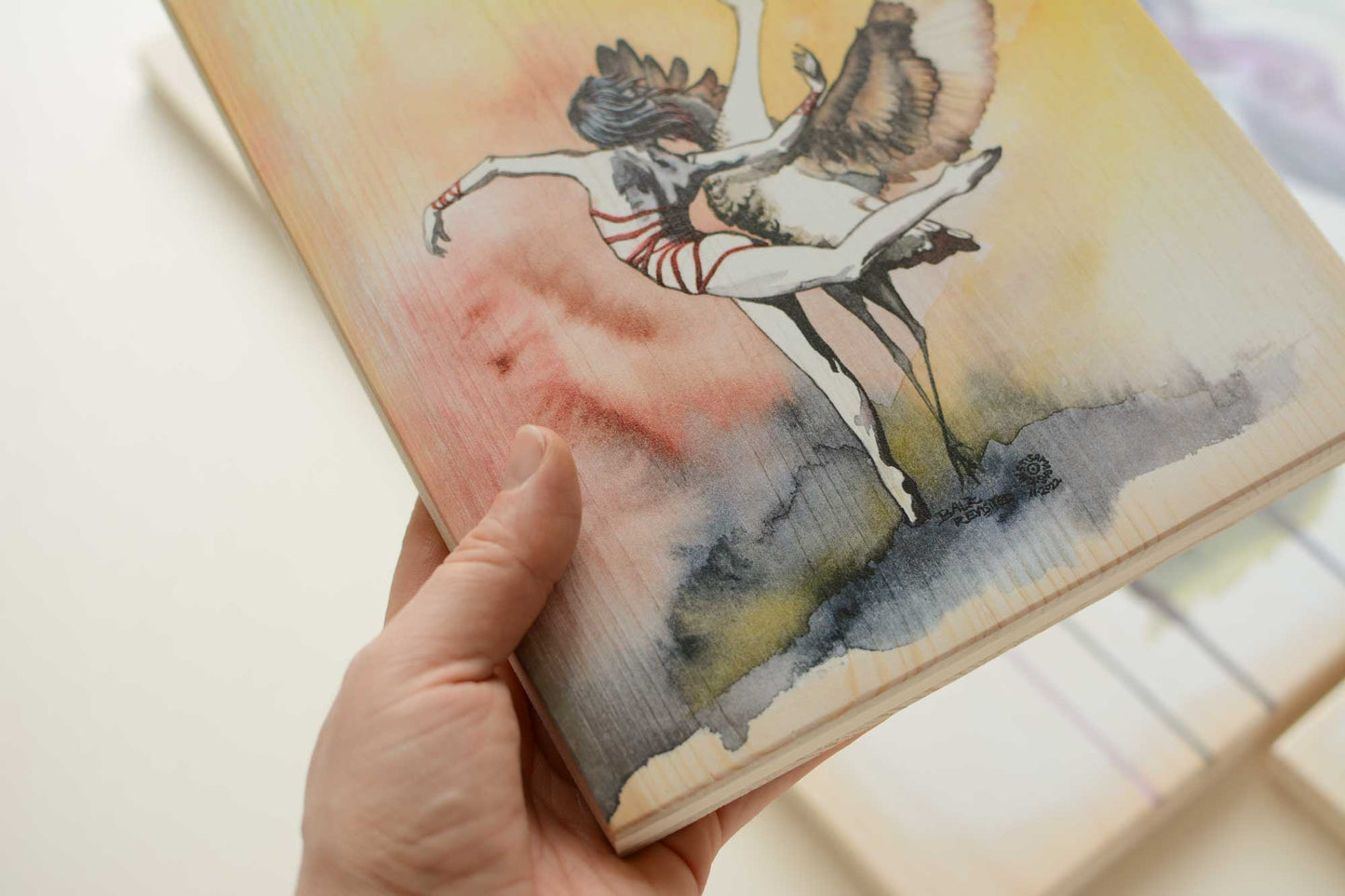 JUST KIDDING · print on wood, 40 x 50 cm