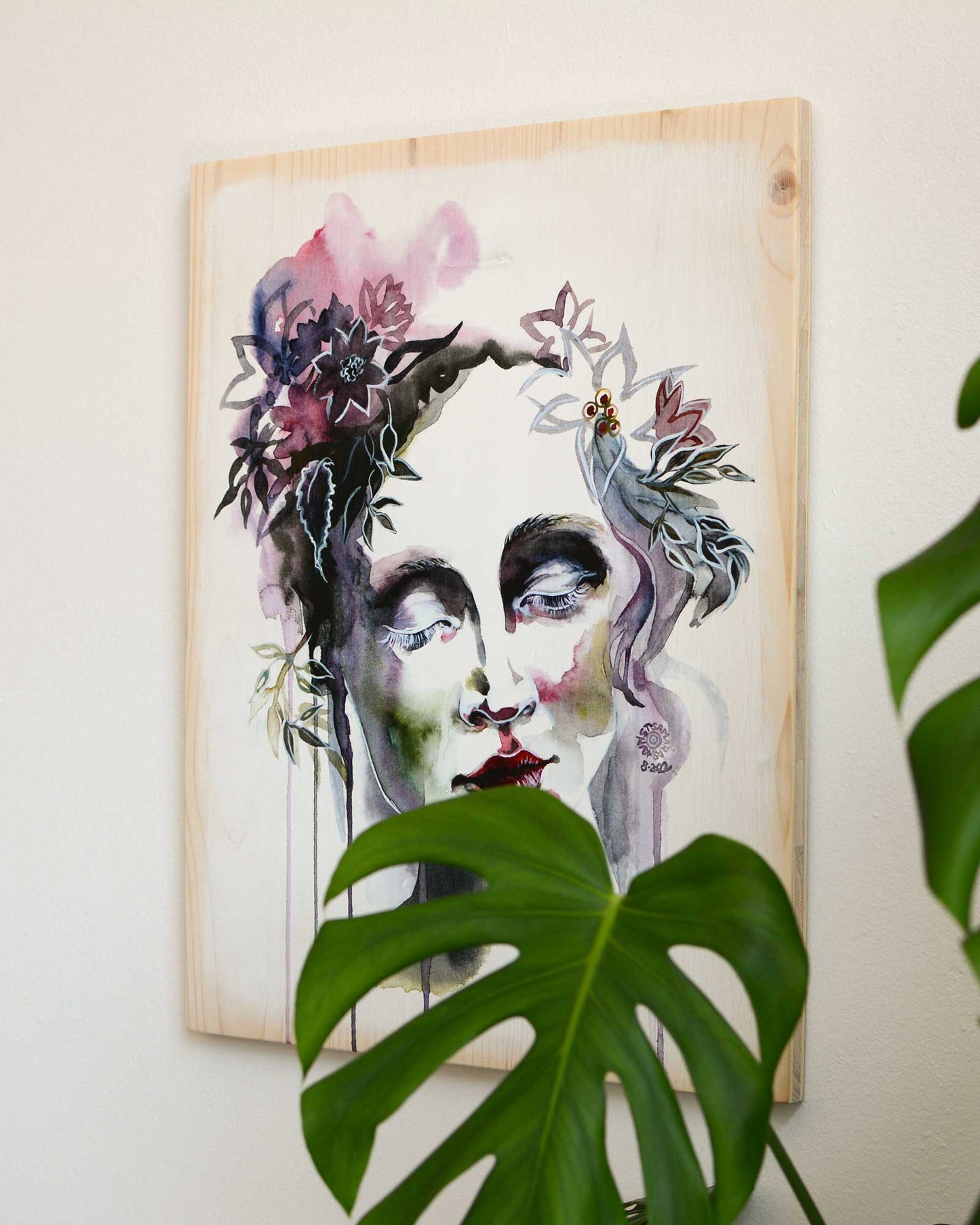 THOUGHT OF YOU · print on wood, 40 x 50 cm