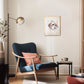print on wood of watercolour artwork WINONA by Corinna Naumann in living room situation