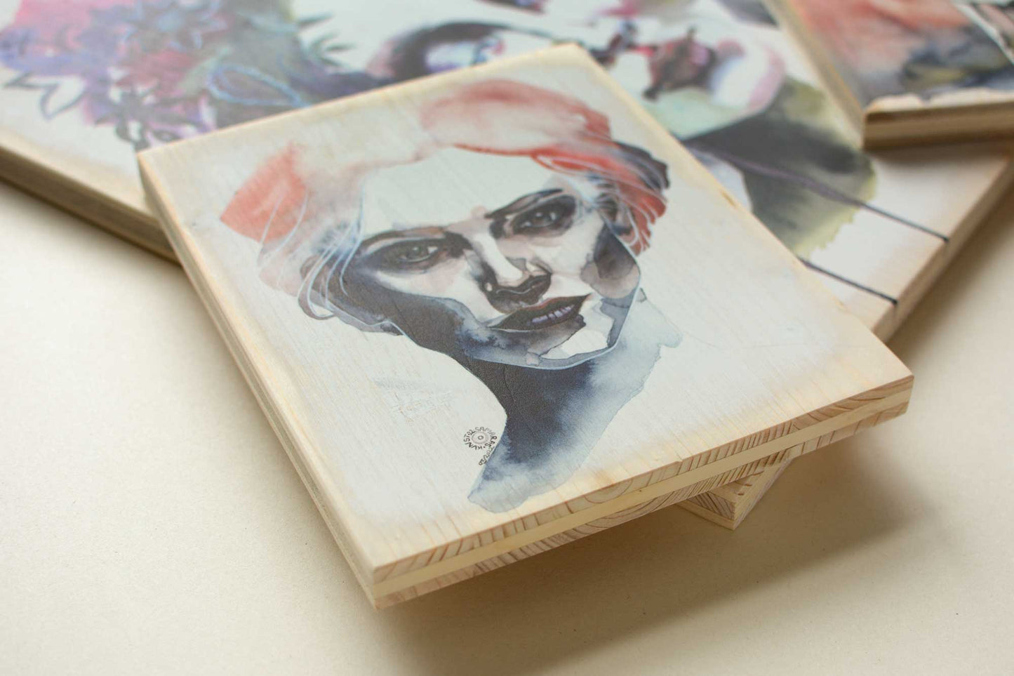 STORM GIRL [URBAN F*CK-GIVER] · print on wood, 40 x 50 cm